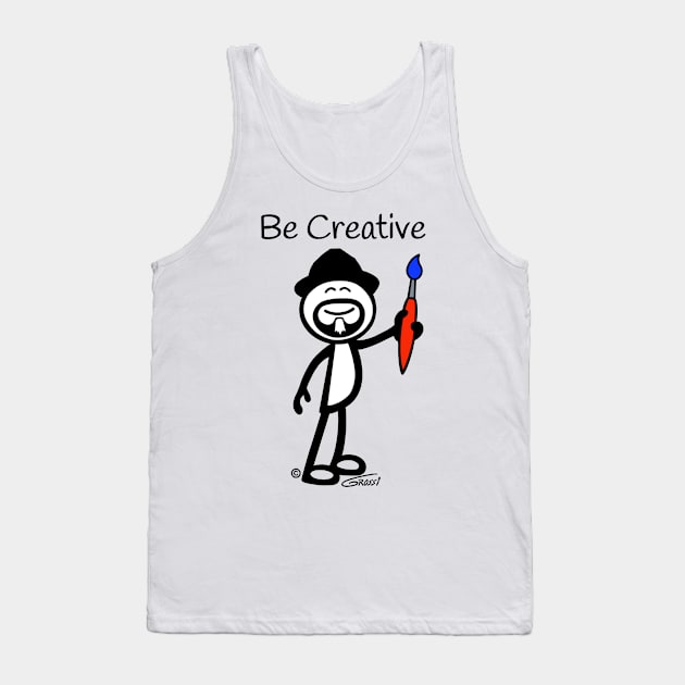 GG Artist Stick Figure “Be Creative” Tank Top by GDGCreations